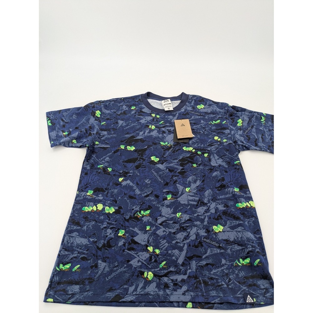 Nike ACG Dri Fit Shirt Men's Small Midnight Navy Leafcutter HJ0794-410‎